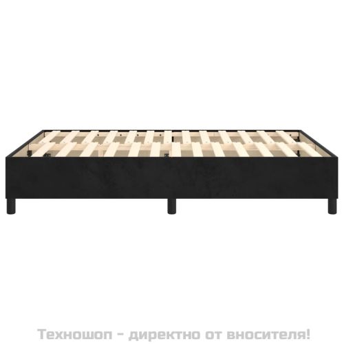 Рамка за легло с пружини, черна, 140x200 см кадифе
