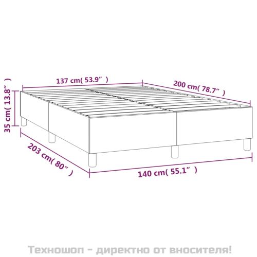 Рамка за легло с пружини, черна, 140x200 см кадифе