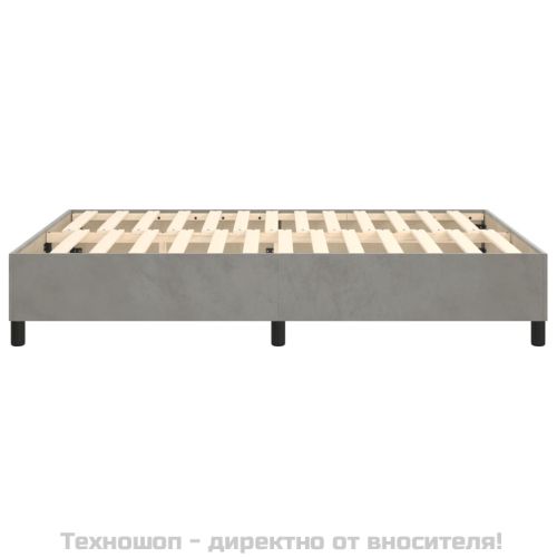 Рамка за легло с пружини, светлосив, 140x190 см, кадифе