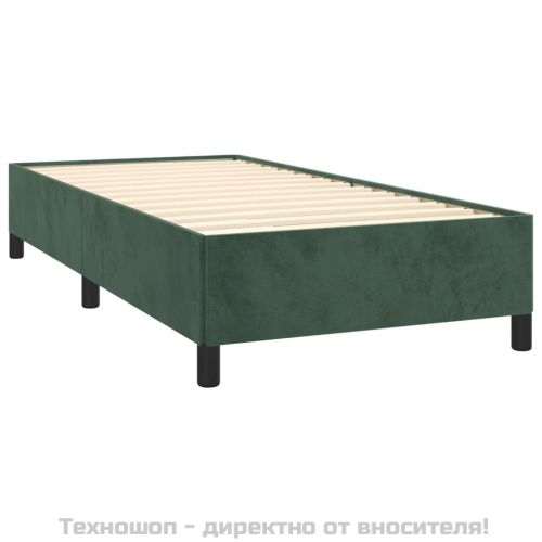 Рамка за легло без матрак, тъмнозелена, 90x200 см, кадифе