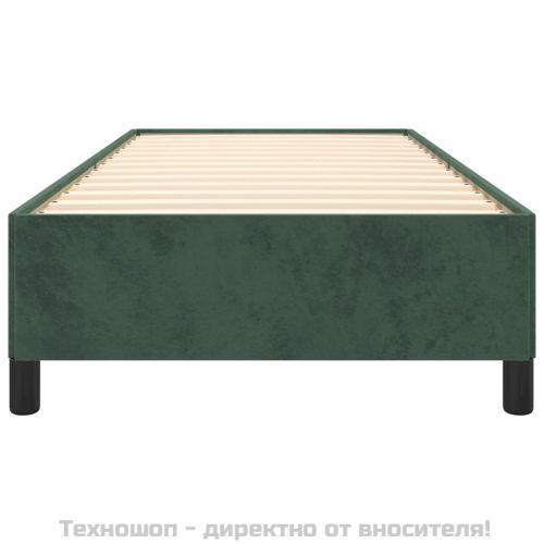 Рамка за легло без матрак, тъмнозелена, 90x200 см, кадифе