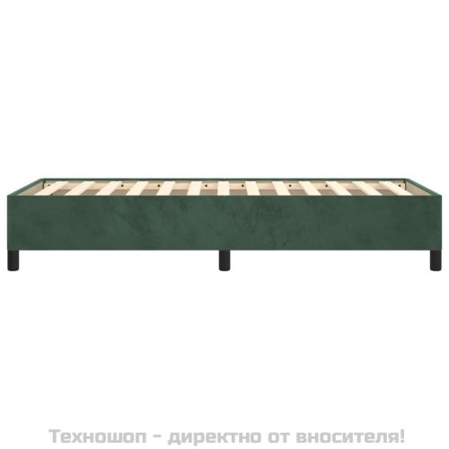 Рамка за легло без матрак, тъмнозелена, 90x200 см, кадифе