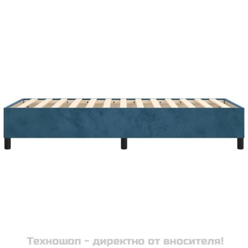 Рамка за легло с пружини, тъмносиня, 90x200 см, кадифе