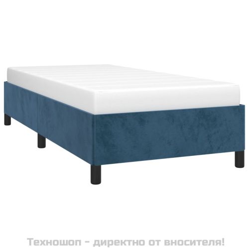 Рамка за легло без матрак, тъмносиня, 90x200 см, кадифе