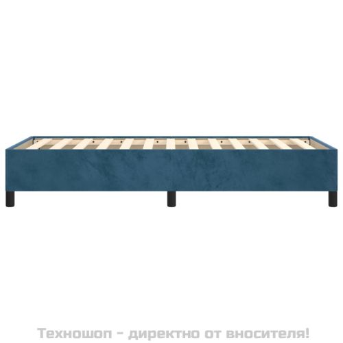 Рамка за легло без матрак, тъмносиня, 90x200 см, кадифе