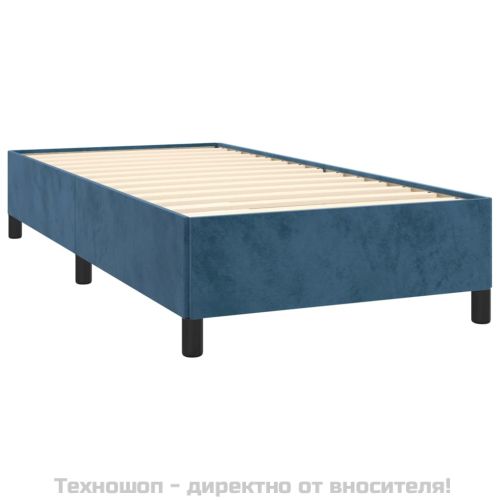 Рамка за легло без матрак, тъмносиня, 100x200 см, кадифе