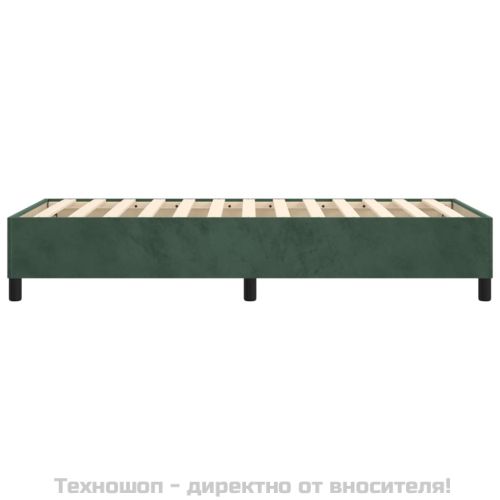 Рамка за легло с пружини, тъмнозелена, 90x190 см, кадифе