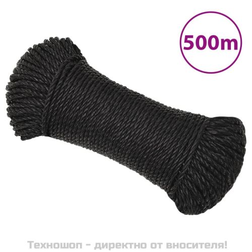 Работно въже черно 8 мм 500 м полипропилен