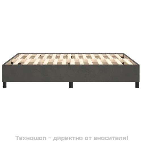 Рамка за легло с пружини, тъмносива, 140x190 см, кадифе