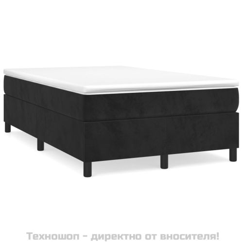 Рамка за легло с пружини, черна, 120x200 см, кадифе