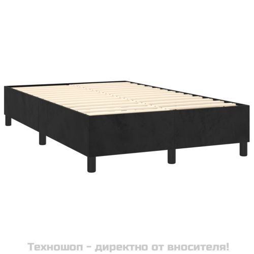 Рамка за легло с пружини, черна, 120x200 см, кадифе