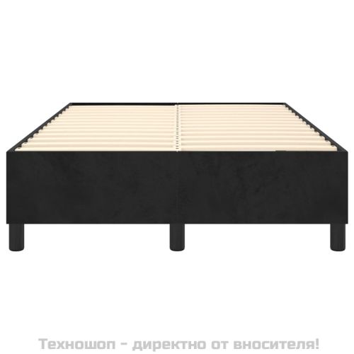Рамка за легло с пружини, черна, 120x200 см, кадифе