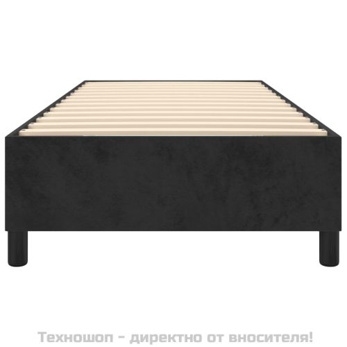 Рамка за легло с пружини, черна, 100x200 см, кадифе