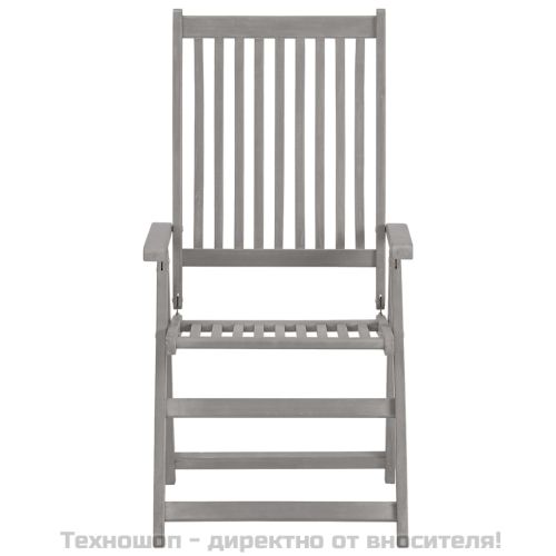 Градински накланящи се столове 4 бр с възглавници акация масив