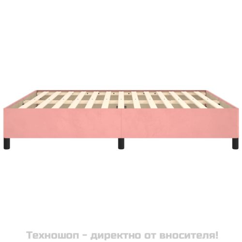 Рамка за легло, розова, 180x200 см, кадифе