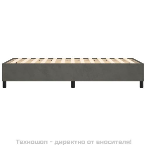 Рамка за легло с пружини, тъмносива, 100x200 см, кадифе