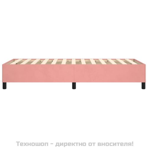 Рамка за легло с пружини, розова, 90x200 см, кадифе