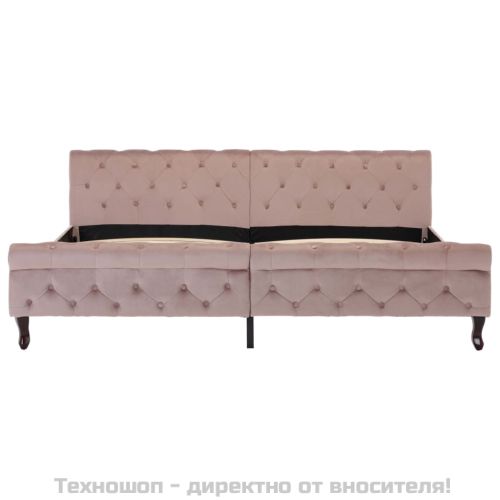 Рамка за легло, розова, кадифе, 200x200 см