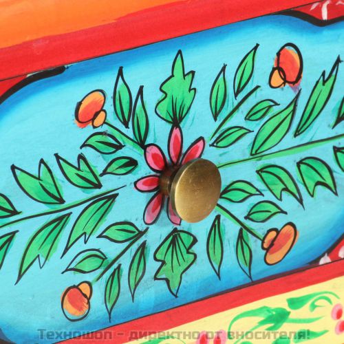 Ръчно рисувана конзолна маса, 80x35x75 cм, мангово дърво масив