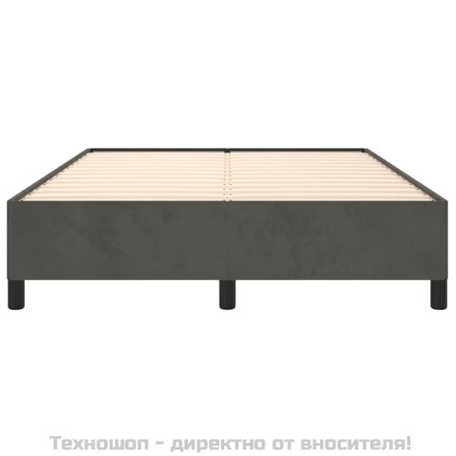 Рамка за легло без матрак, тъмносива, 140x200 см, кадифе