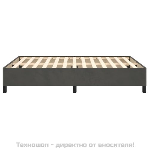 Рамка за легло без матрак, тъмносива, 140x200 см, кадифе