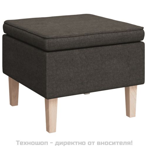 Кресло с люлеещи се крака и табуретка, тъмносиво, текстил