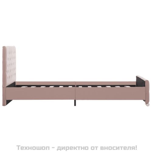 Рамка за легло, розова, кадифе, 100x200 см