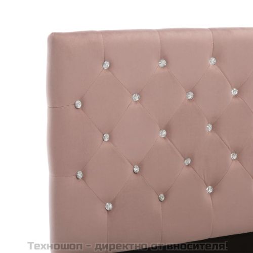 Рамка за легло, розова, кадифе, 100x200 см