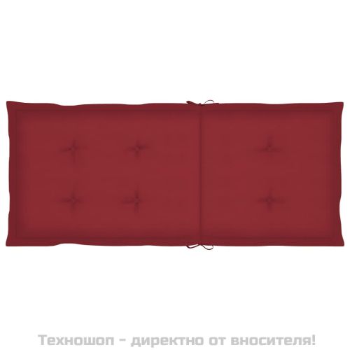 Възглавници за стол 4 бр виненочервени 120x50x3 см плат