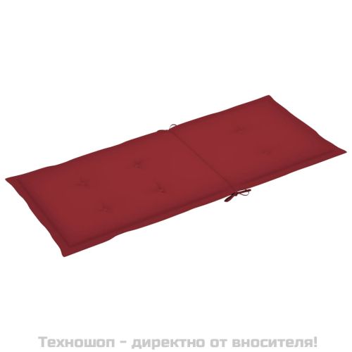 Възглавници за стол 4 бр виненочервени 120x50x3 см плат