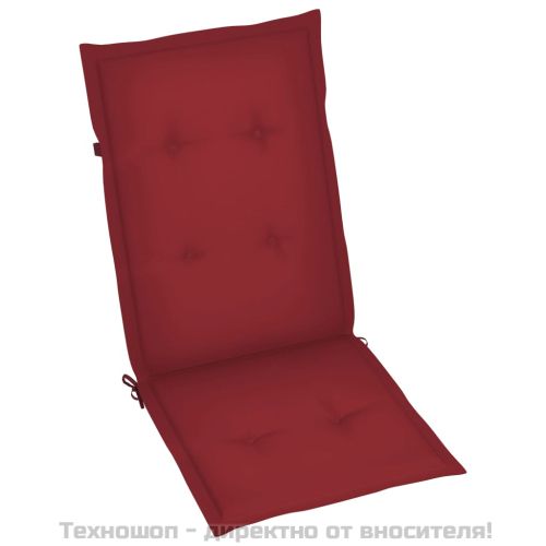 Възглавници за стол 4 бр виненочервени 120x50x3 см плат
