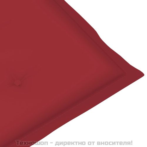 Възглавници за стол 4 бр виненочервени 120x50x3 см плат