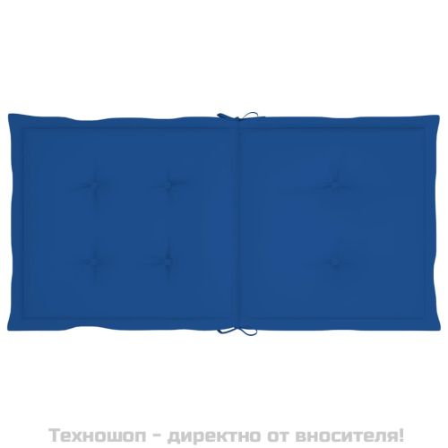 Възглавници за стол 4 бр кралско сини 100x50x3 см Оксфорд плат