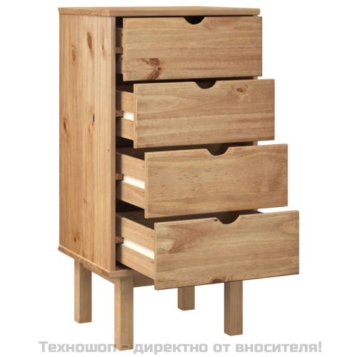 Шкаф с чекмеджета OTTA, 45x39x90 см, борово дърво масив
