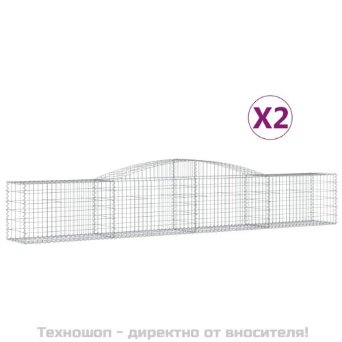 Габионни кошници арка 2 бр 400x50x60/80 см поцинковано желязо