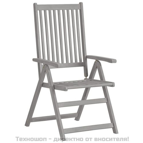 Градински накланящи се столове 4 бр с възглавници акация масив