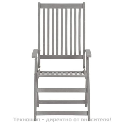 Градински накланящи се столове 4 бр с възглавници акация масив