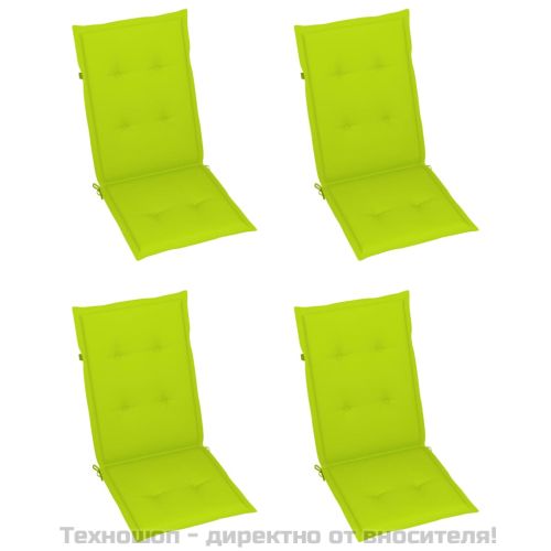 Градински накланящи се столове 4 бр с възглавници акация масив