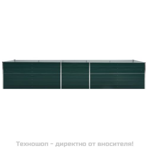 Градинска висока леха поцинкована стомана 400x80x77 см зелена