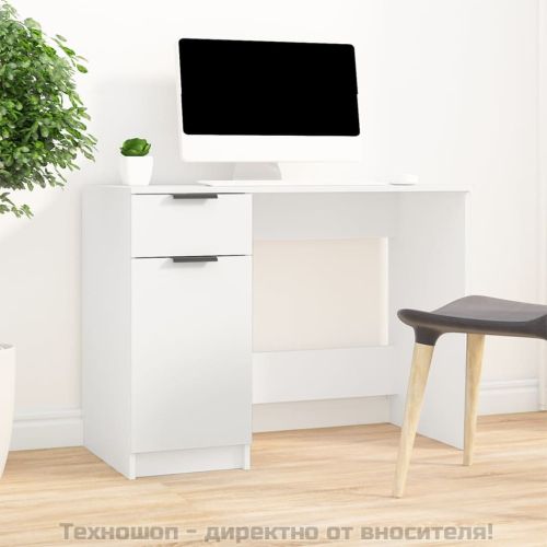 Бюро, бяло, 100x50x75 см, инженерно дърво