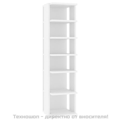 Шкафове за обувки, 2 бр, бели, 27,5x27x102 см, инженерно дърво