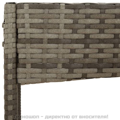 Градински лаундж комплект с възглавници 4 части сив полиратан