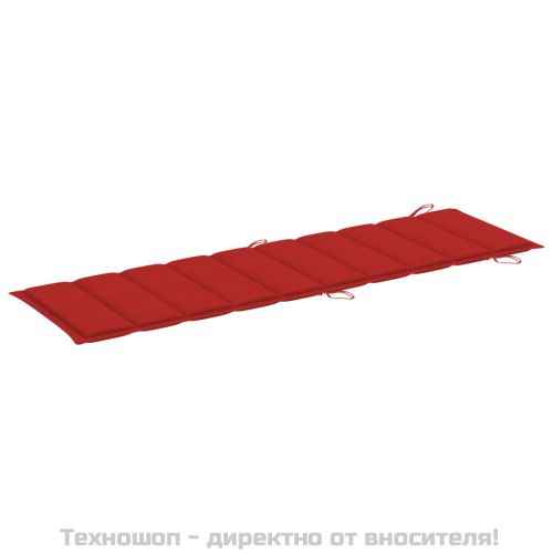 Шалте за шезлонг, червено, 186x58x4 см, Оксфорд плат
