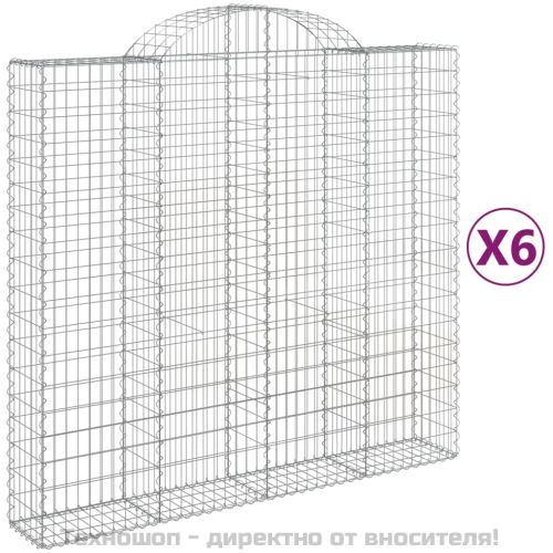 Габионни кошници арка 6 бр 200x50x180/200 см поцинковано желязо
