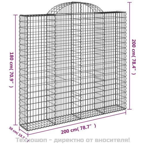 Габионни кошници арка 6 бр 200x50x180/200 см поцинковано желязо