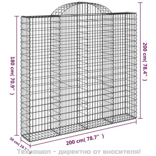Габионни кошници арка 7 бр 200x50x180/200 см поцинковано желязо