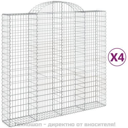 Габионни кошници арка 4 бр 200x50x180/200 см поцинковано желязо