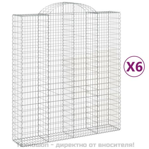 Габионни кошници арка 6 бр 200x50x220/240 см поцинковано желязо