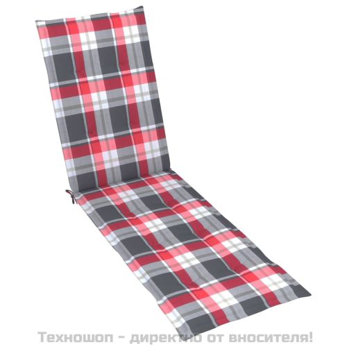 Градински шезлонг подложка за крака и възглавница акация масив