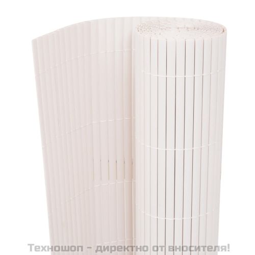 Двустранна градинска ограда, 90x500 см, бяла